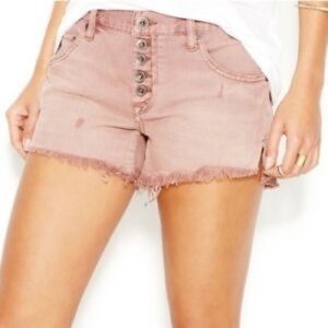 Free People Pink Denim Cut Offs